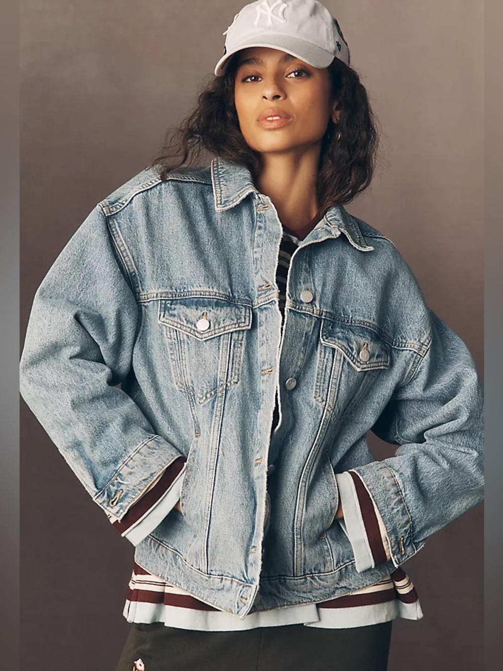 Anthropologie Pilcro Weston Light Wash Oversized Women’s Denim Jacket Sz XXS